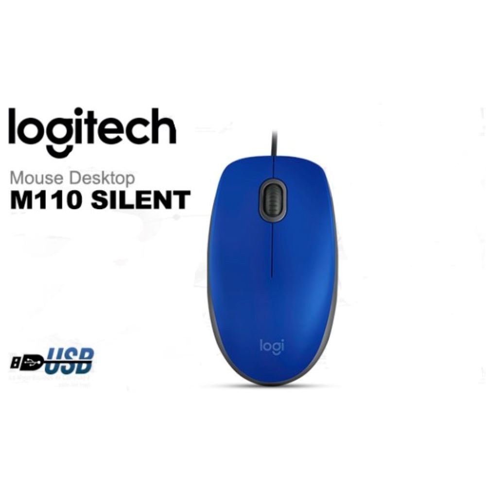 Mouse Logitech M110 Silent Optico Usb- Azul