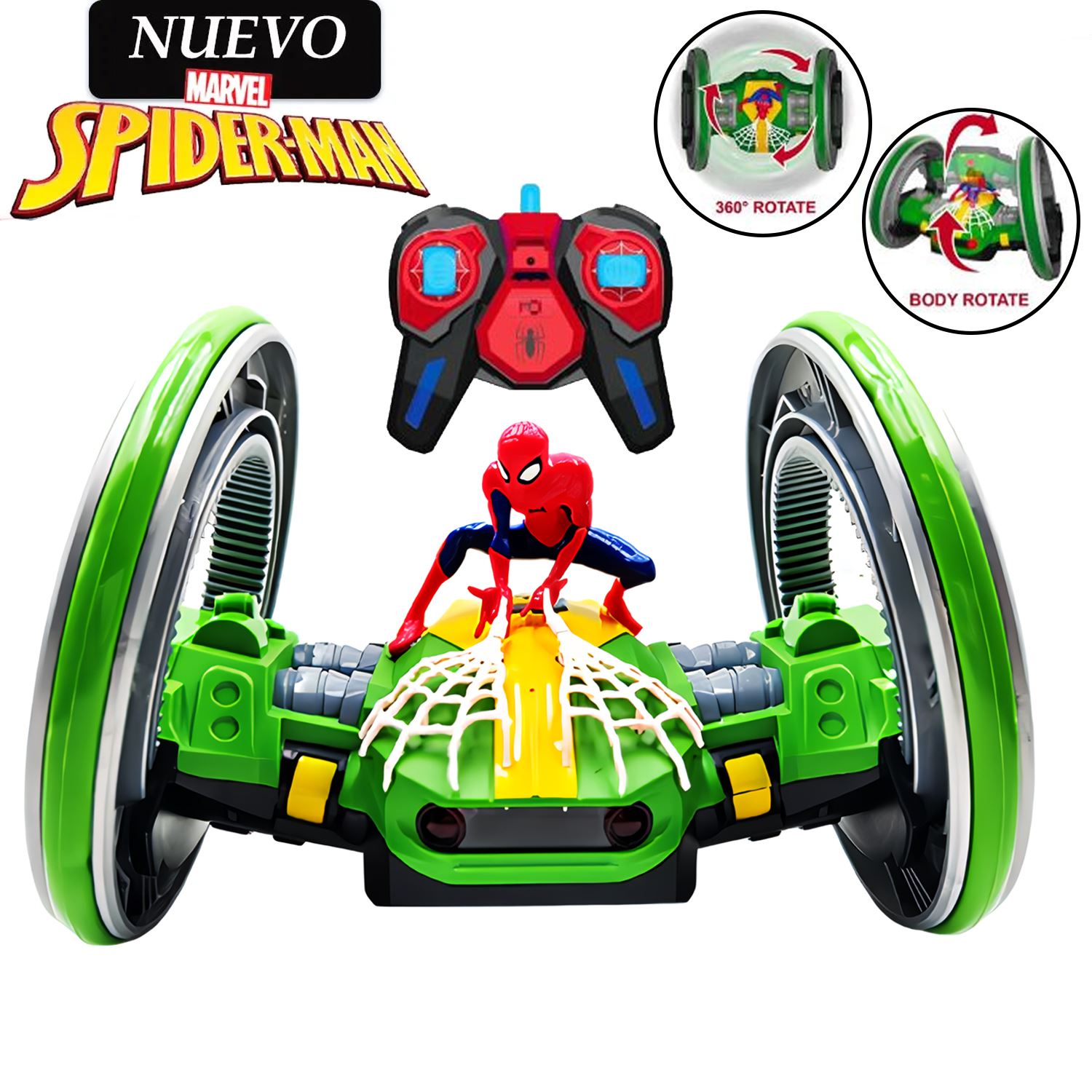 Juguete Carro Teledirigido de SPIDER-MAN Acrobático con Control