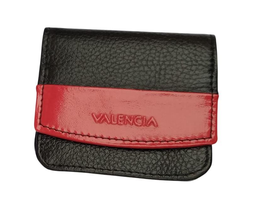 Monedero de cuero con sujetador a correa