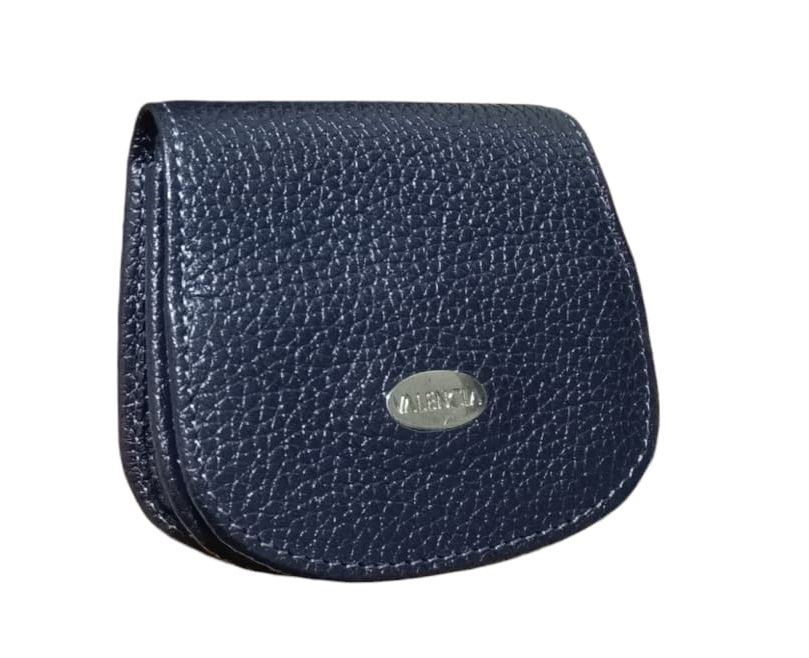 Monedero de cuero con sujetador a correa, compartimiento doble