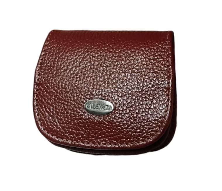 Monedero de cuero con sujetador a correa, compartimiento doble