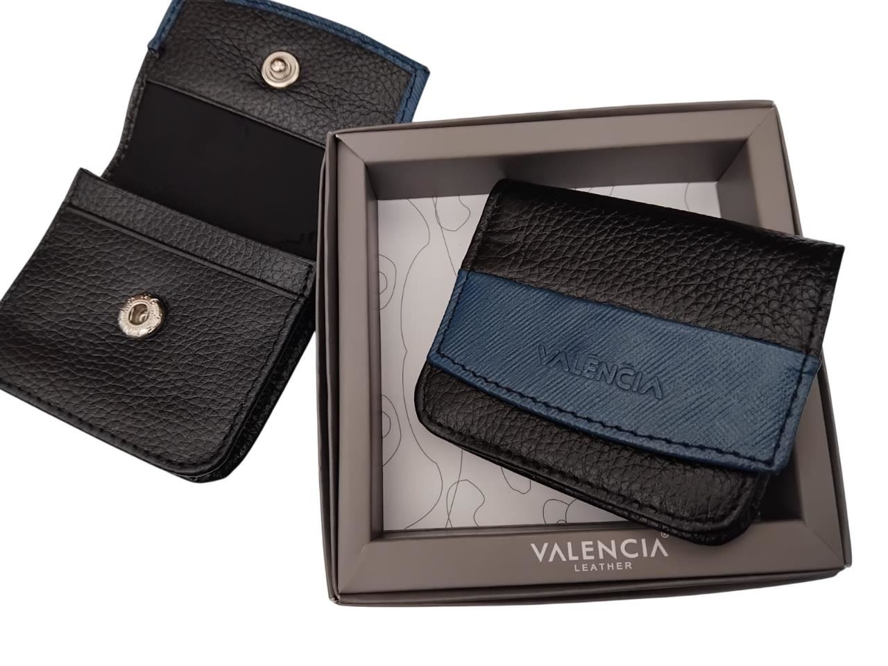 Monedero de cuero con sujetador a correa