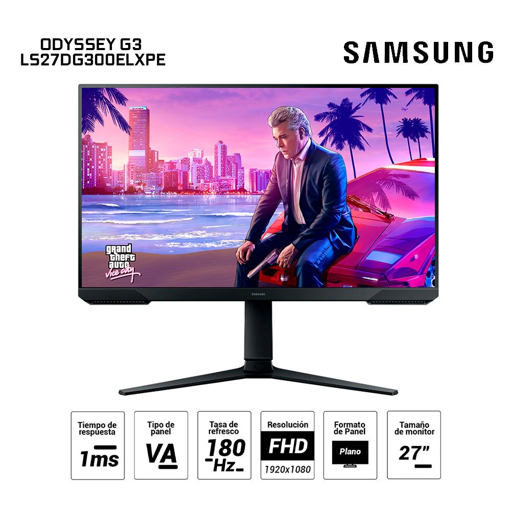 Monitor Gaming SAMSUNG Odyssey G3 27 FHD VA HDMI Display Port HAS