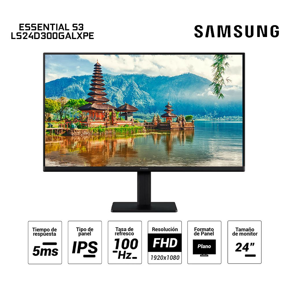 Monitor Plano Samsung 24 FHD IPS 100HZ 5Ms HDMIVGAD-SUB USB-C