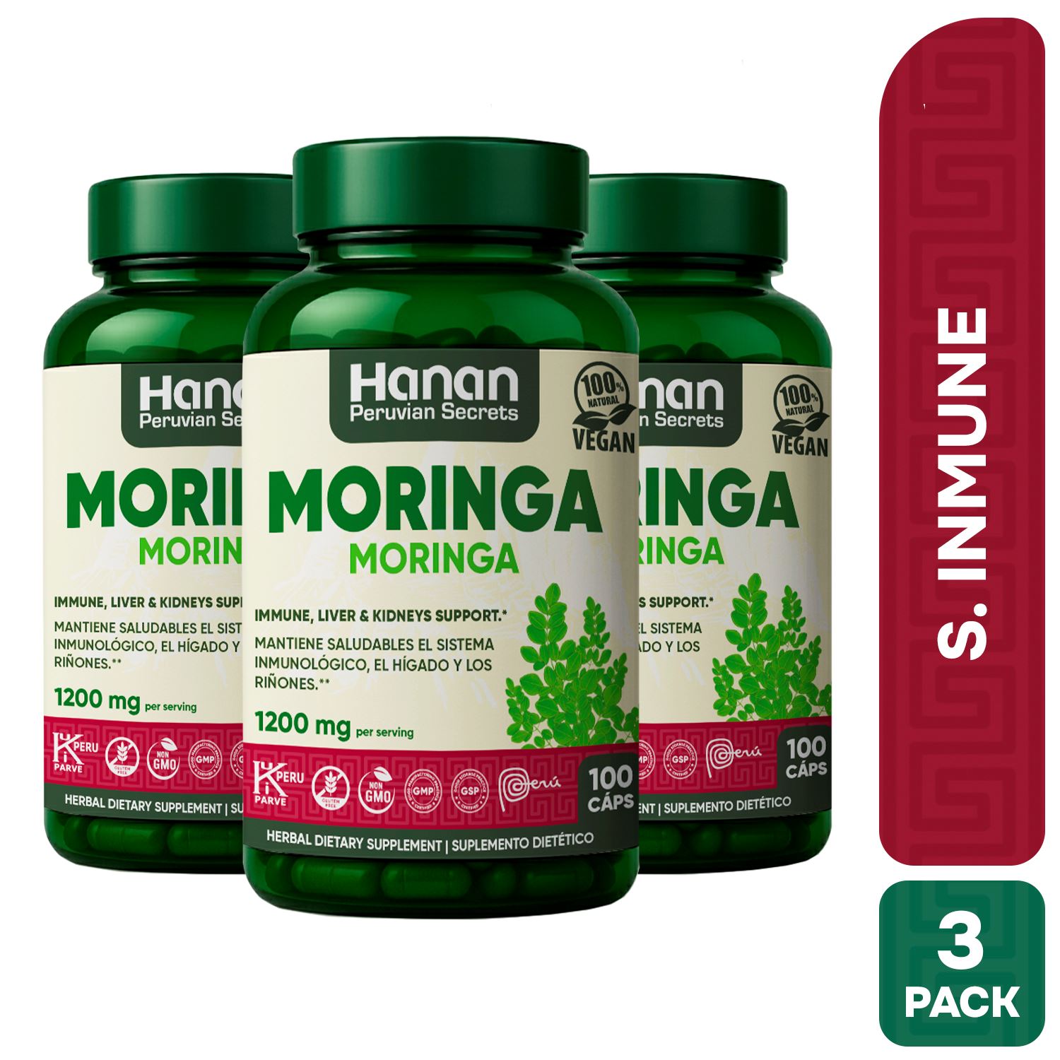 MORINGA CÁPSULAS HANAN TRIPACK 100 UND