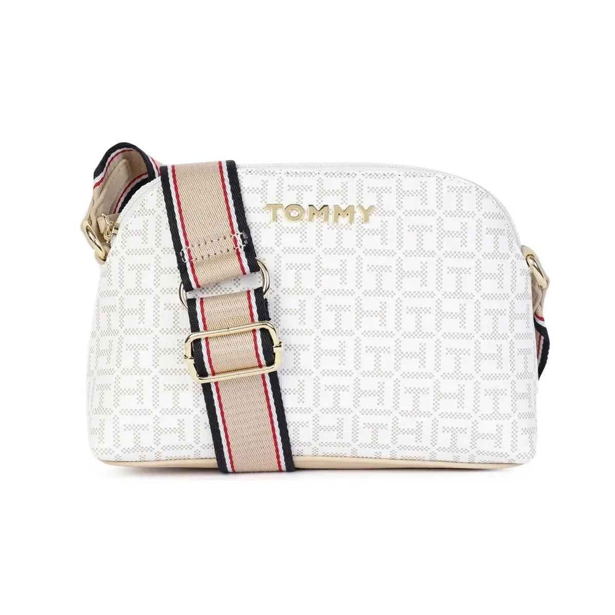 CARTERA CROSSBODY TOMMY HILFIGER DOME MONOGRAM BEIGE