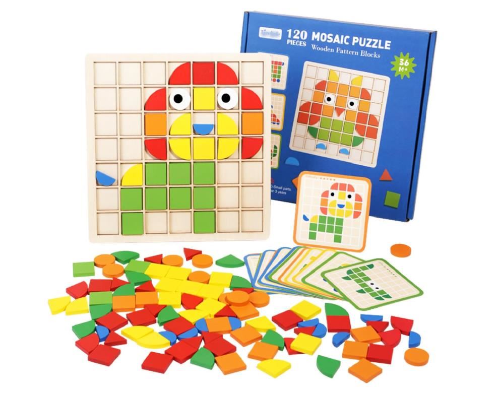 Mosaico de madera con 120 pcs - Juego de creatividad