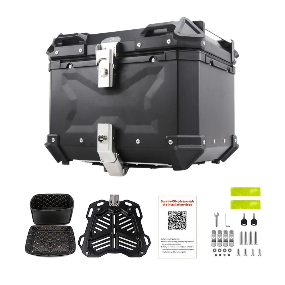 Cajuela de Aluminio de 65L de Capacidad y Respaldar para Moto MOTOON