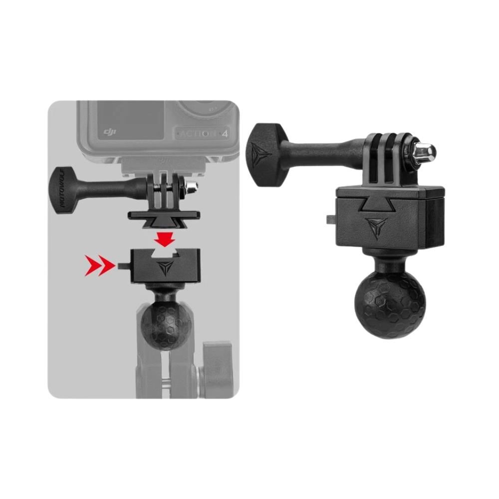 Soporte de Liberacion Rapida para Camara de Accion 360° Quick Release Compatible con GoPro, Insta360 y DJI Osmo Action MOTOWOLF MDL4804