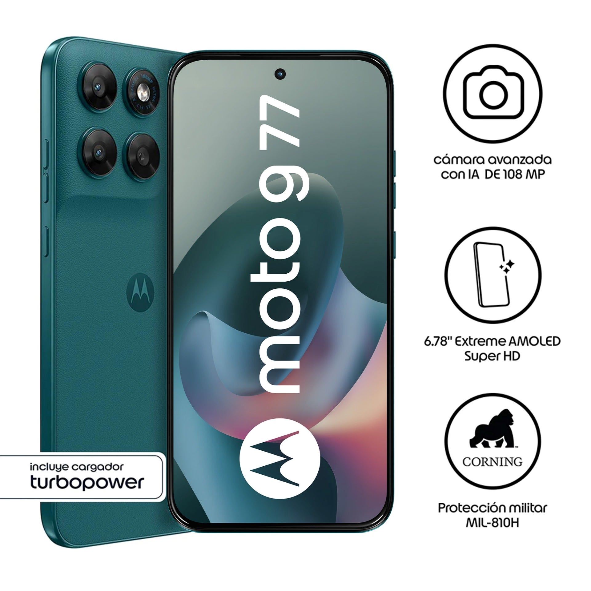 Celular Motorola Moto G77 5G 256GB 8GB 6.8" Esmeralda