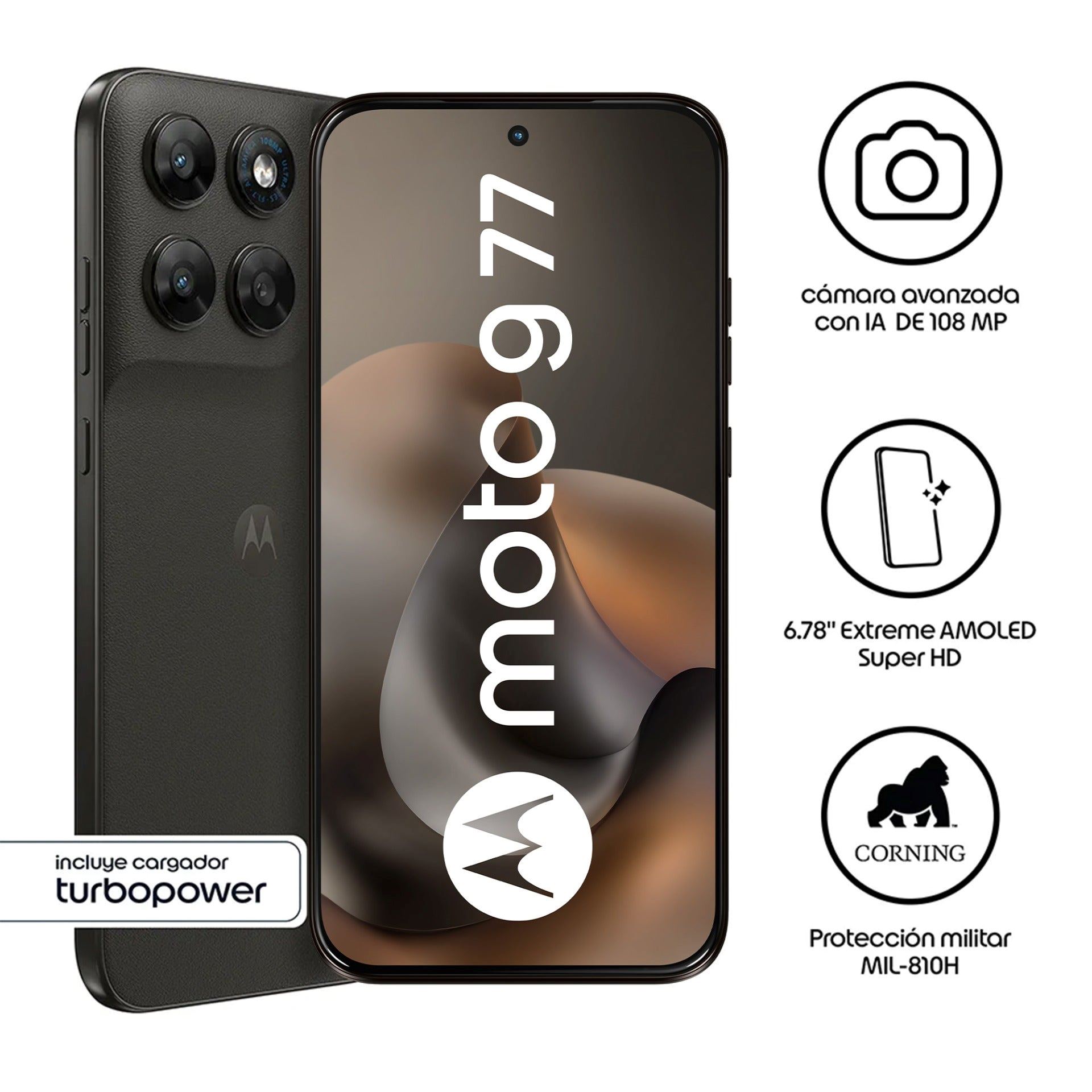 Celular Motorola Moto G77 5G 256GB 8GB 6.8" Negro