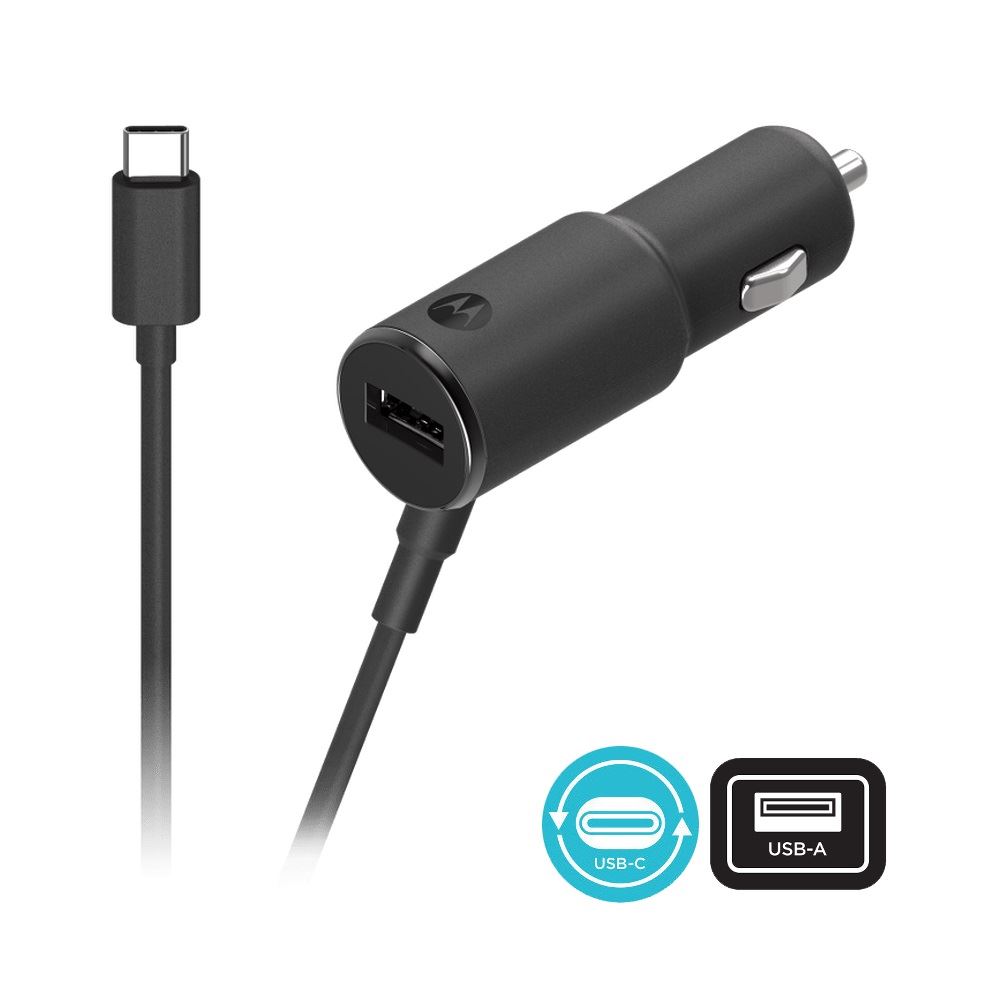 Motorola - Cargador de Auto TurboPower 36 USB-A USB-C 3X