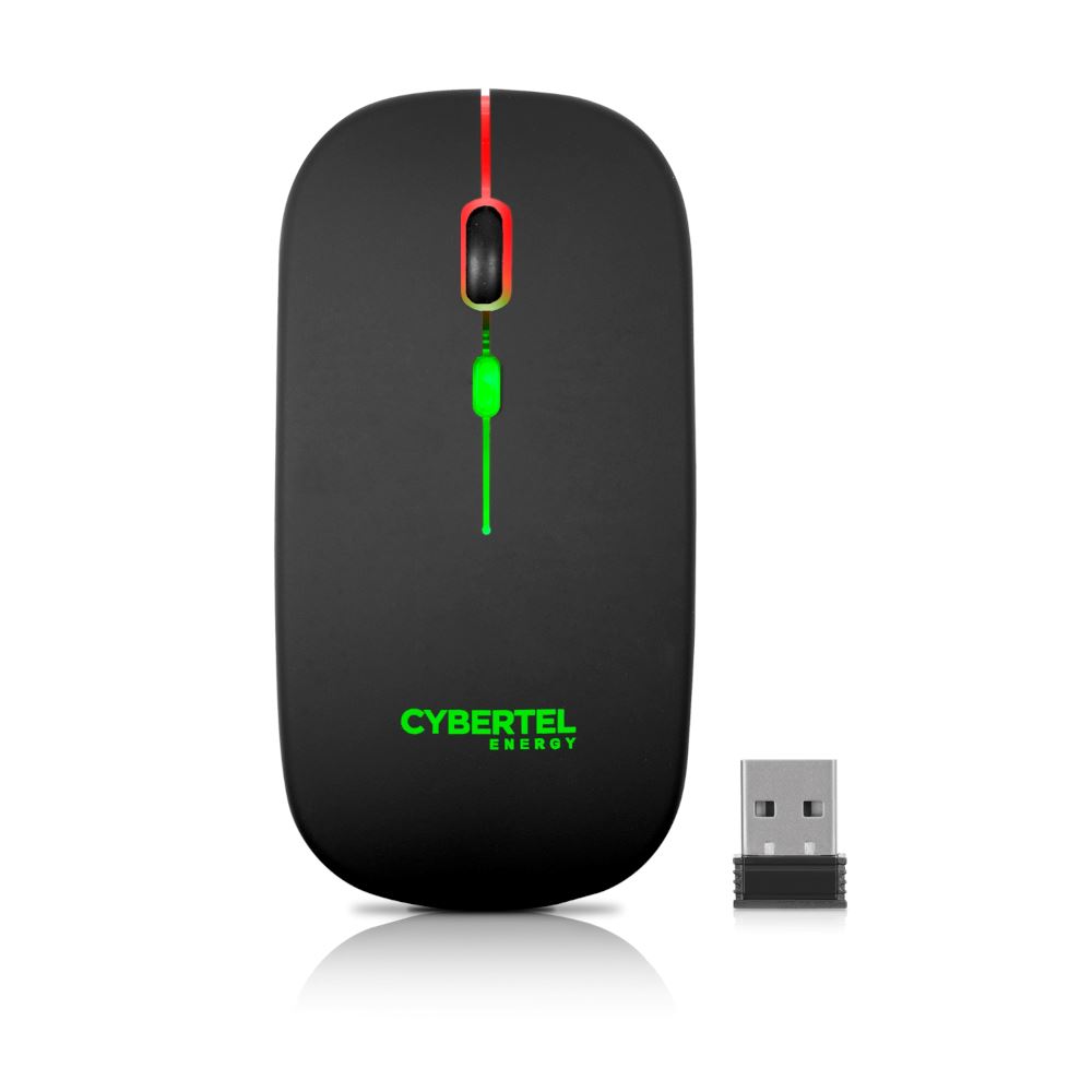 Mouse Cybertel Energy Inalámbrico Recargable 2.4 Ghz Negro