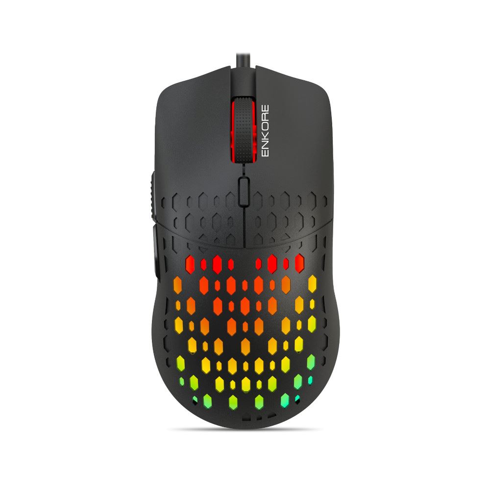 Mouse Gamer Alámbrico Enkore Vibrant EKM303 Negro 7 LEDS