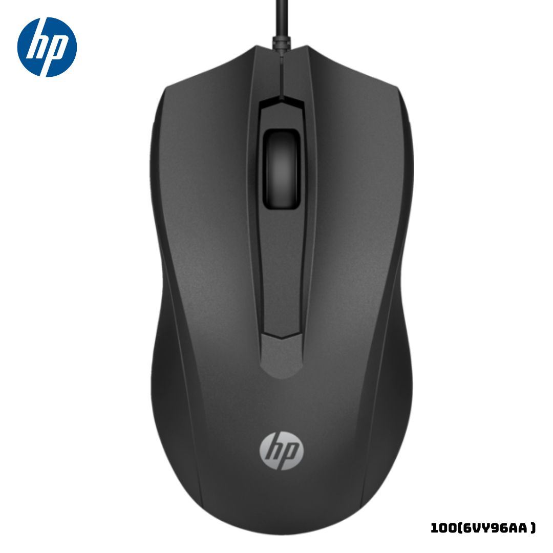 MOUSE ALAMBRICO HP 100 6VY96AA 1600 DPI  - NEGRO