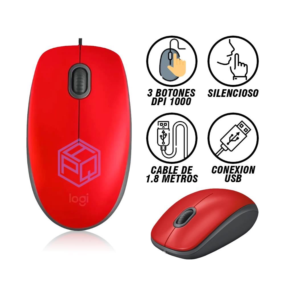 Mouse Logitech Silent M110 - Rojo