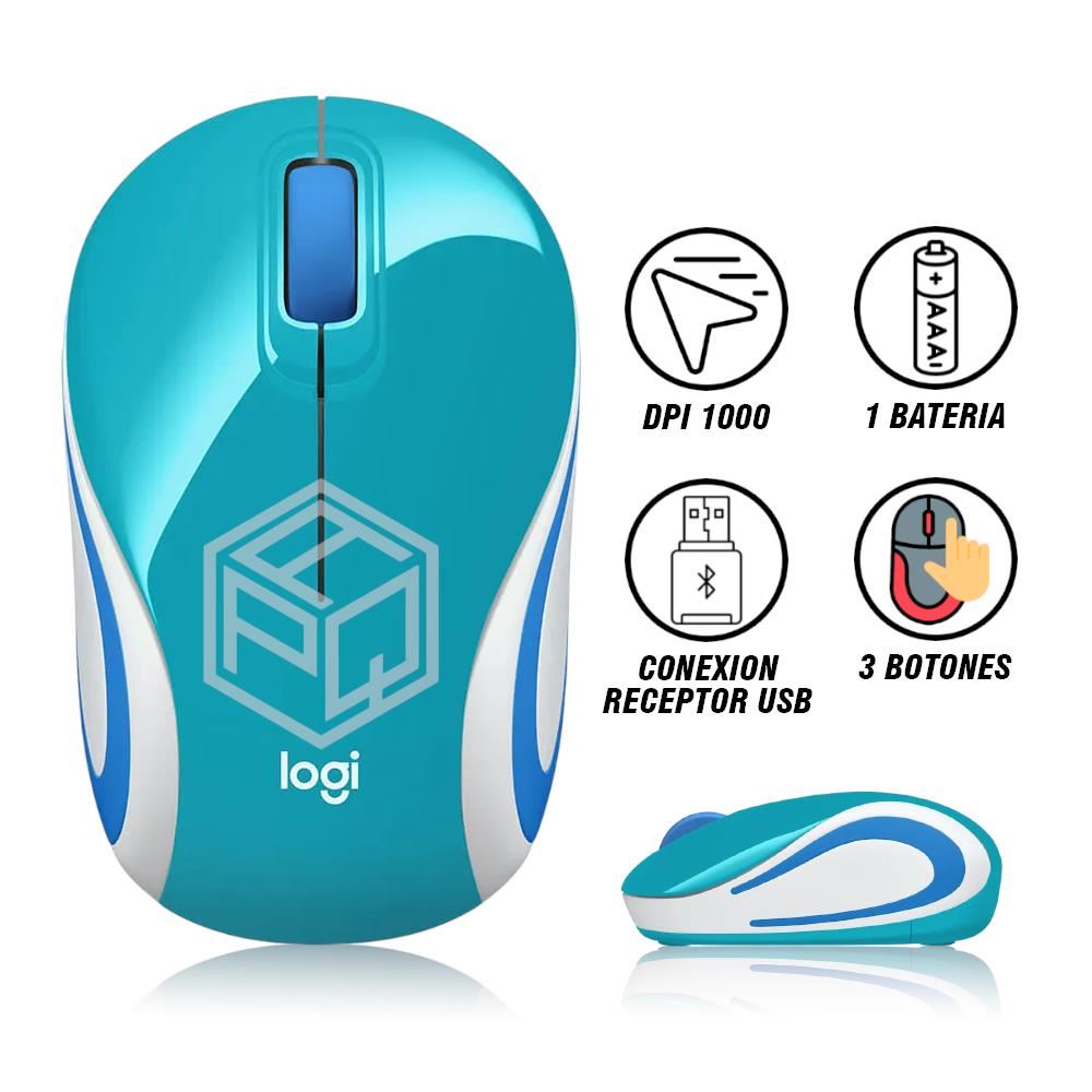 Mouse Logitech Inalámbrico M187 - Light Blue