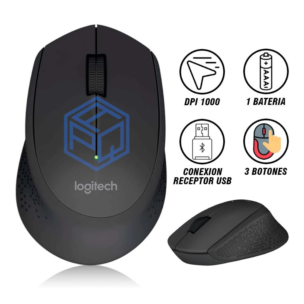 Mouse Logitech Inalámbrico M280 Wireless - Negro