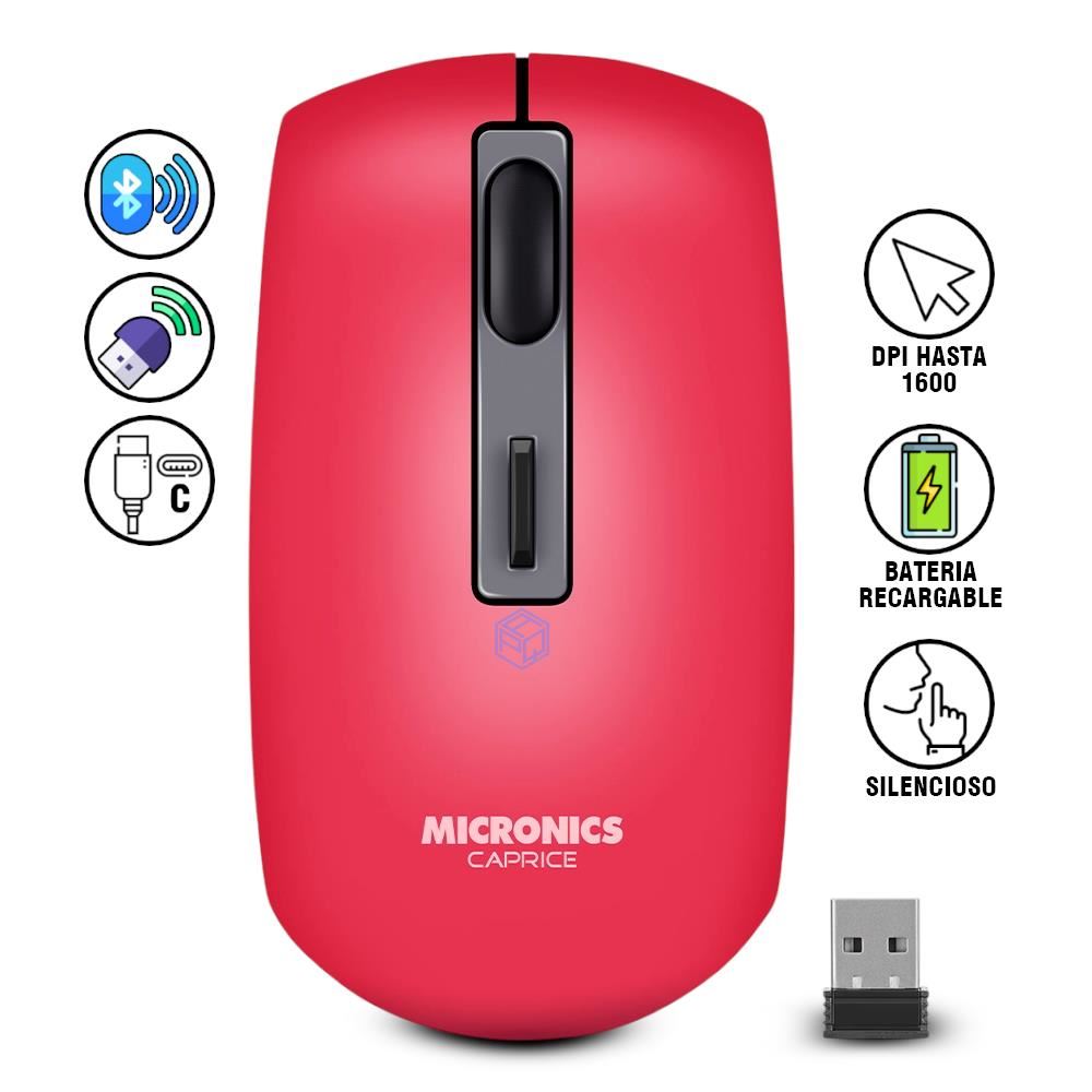 MOUSE INALAMBRICO MICRONICS CAPRICE- MIC M713-3M ROJO