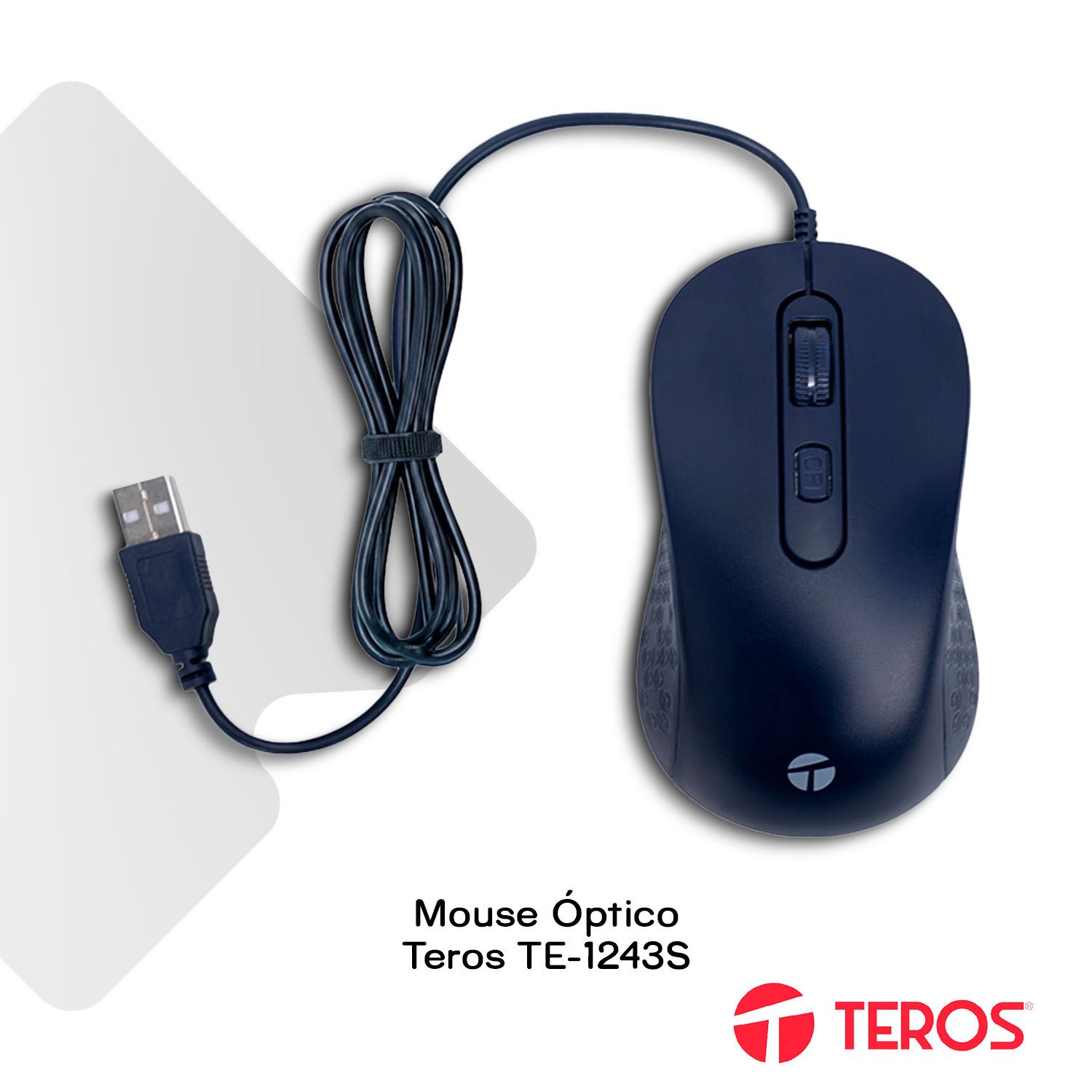 Mouse óptico Teros TE-1243S 2000 DPI USB 4 botones azul