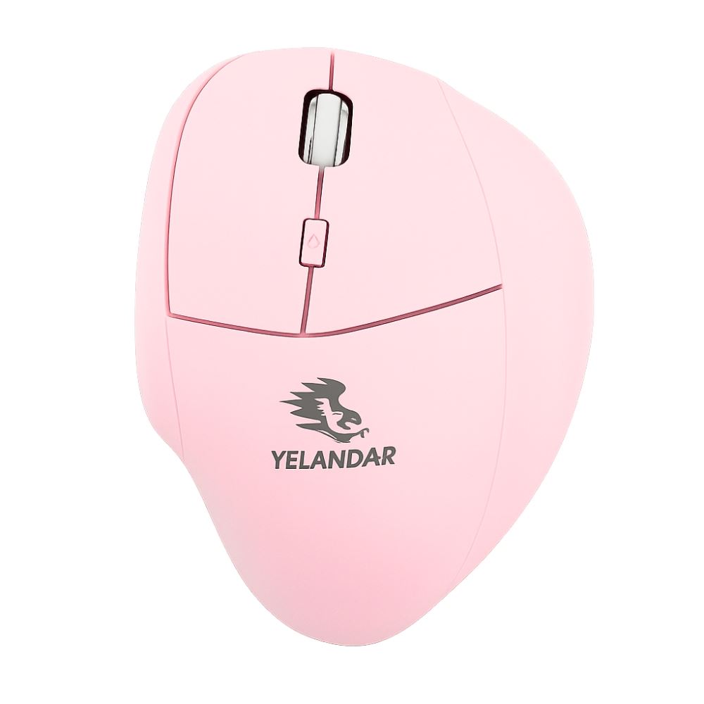 Mouse Ergonómico Vertical Rosado-YELANDAR D7