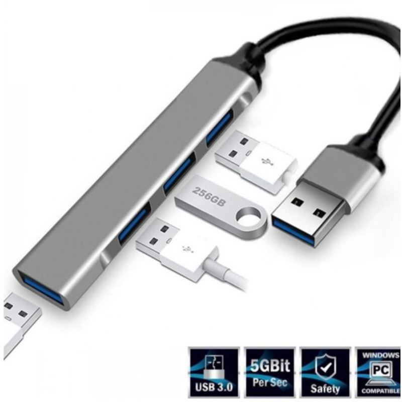 Hub USB Slim 4 puertos en 1 Aluminio USB 3.0 Extensor Premium