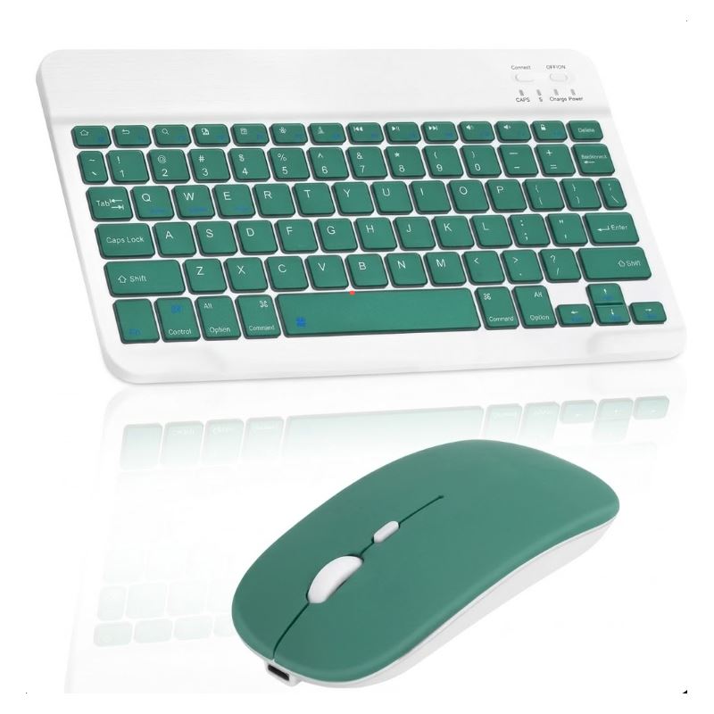 Teclado Con Mouse Bluetooth Inalámbrico Para Tablet PC y iPad Verde
