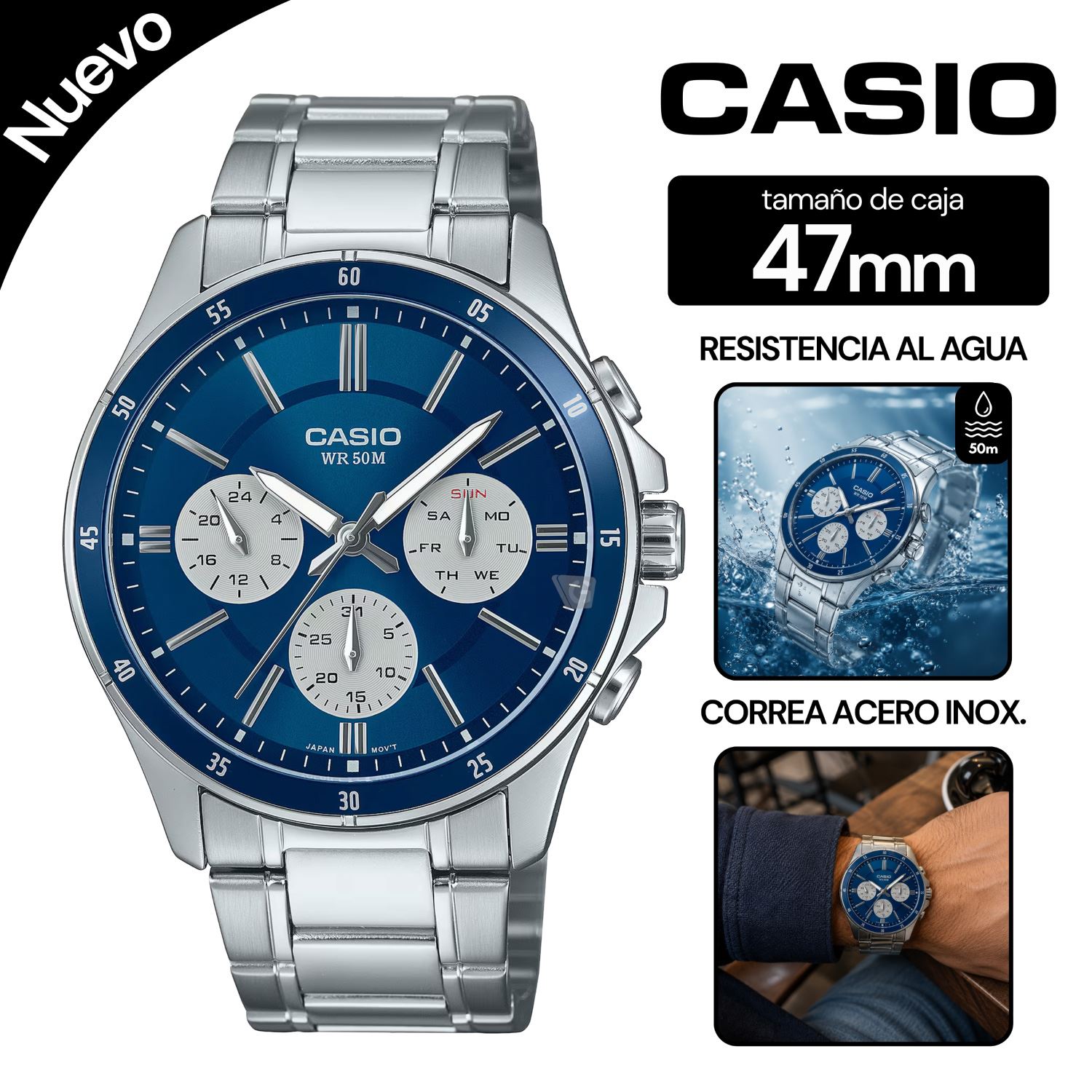 Reloj Casio Para Hombre MTP-1374D-2A3V
