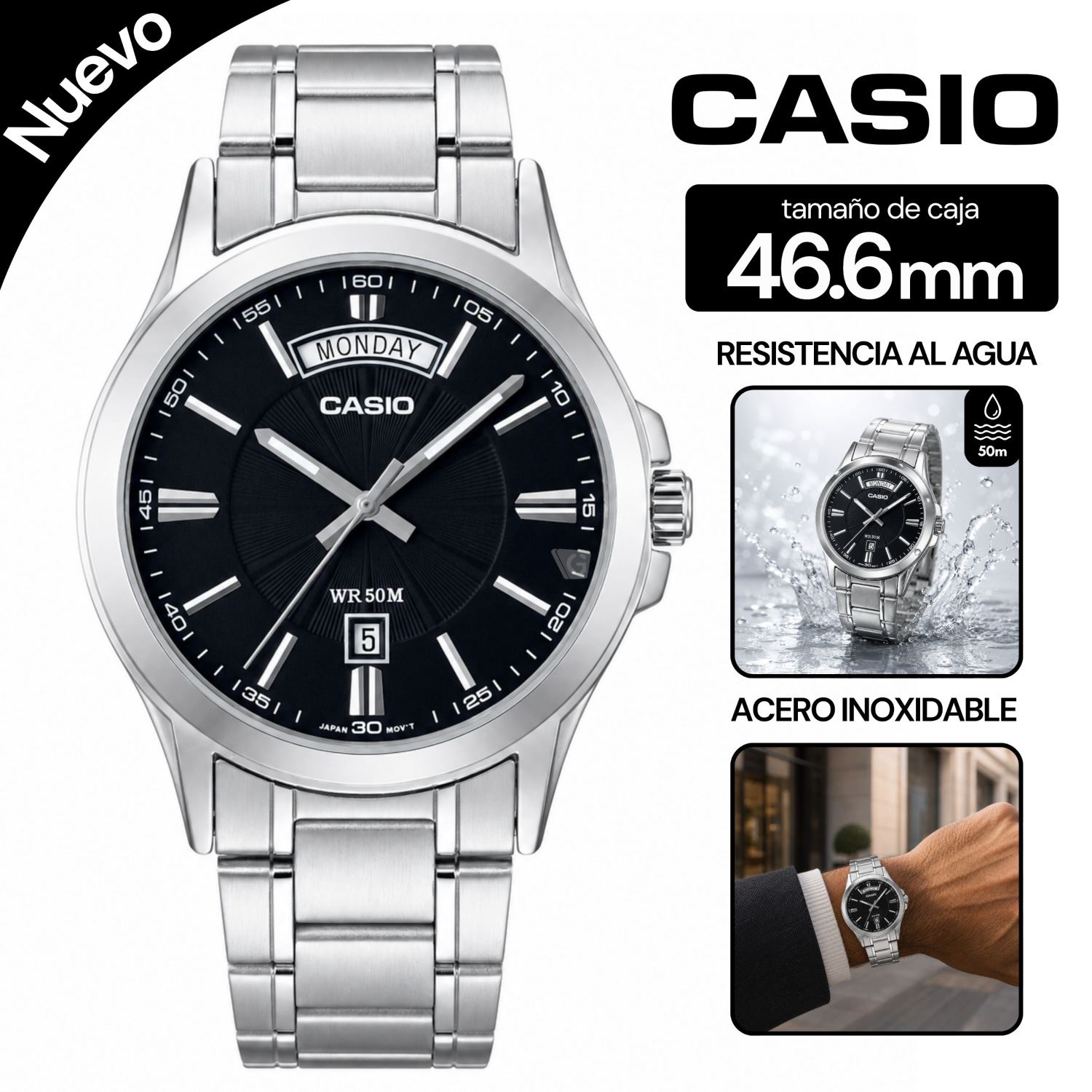 Reloj Casio Para Hombre MTP-1381D-1AV