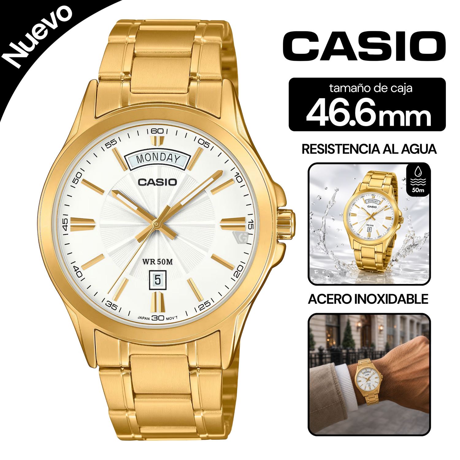 Reloj Casio Para Hombre MTP-1381GD-7AV