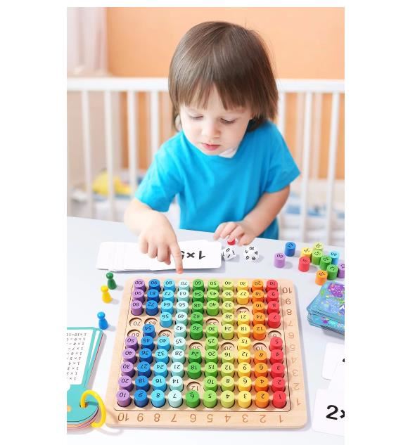 Aprende a Multiplicar Jugando – Juego Didáctico de Madera 3 en 1