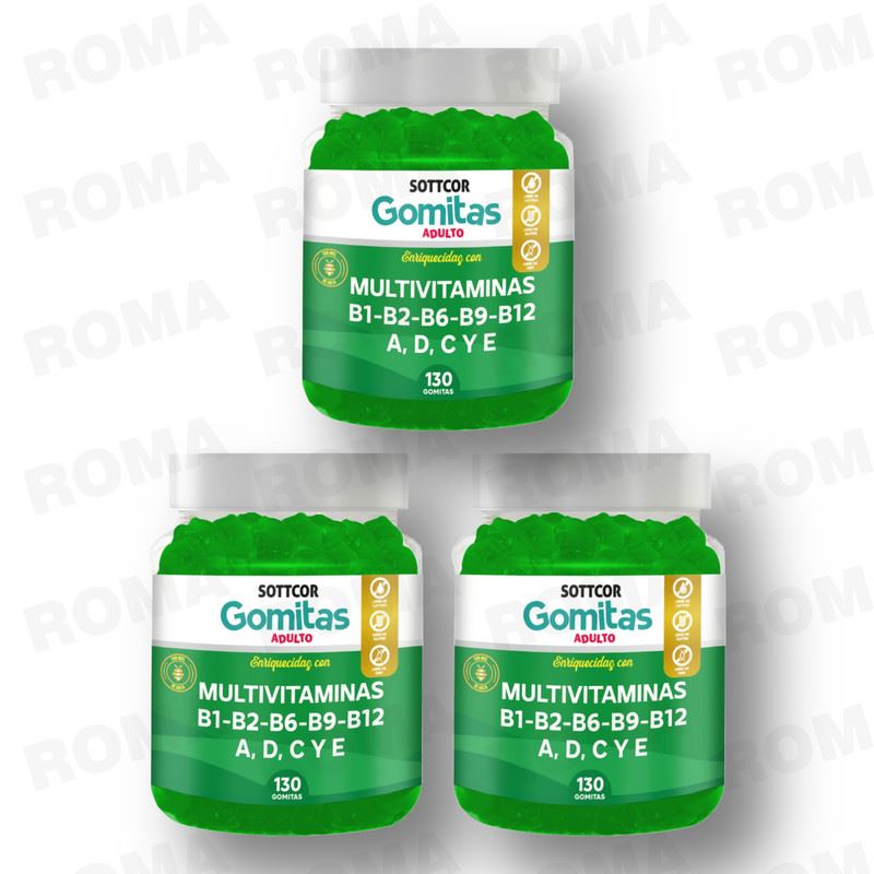 PACK 3 GOMITAS MULTIVITAMINAS 390 SOTTCORLABS