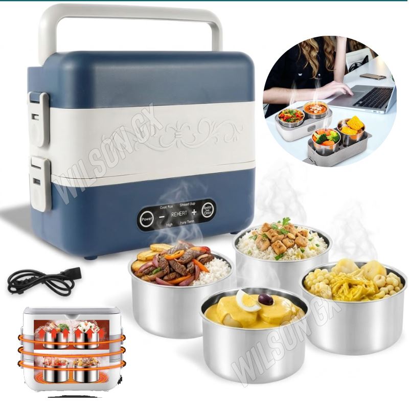 Lonchera Eléctrica Portátil a Vapor 2.4L Calentador Fiambrera Alimento