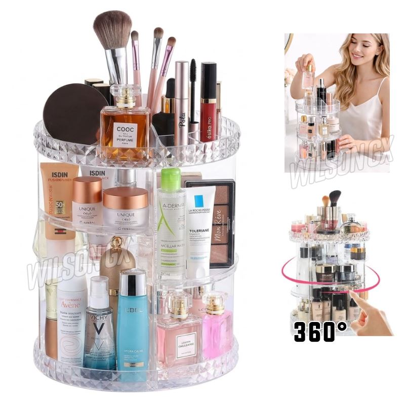 Organizador de Maquillaje y Cosméticos 360 Acrílico Giratorio
