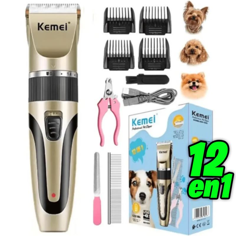 Kit de Corte Profesional para Mascotas 12 en 1 Maquina Pelo Perro