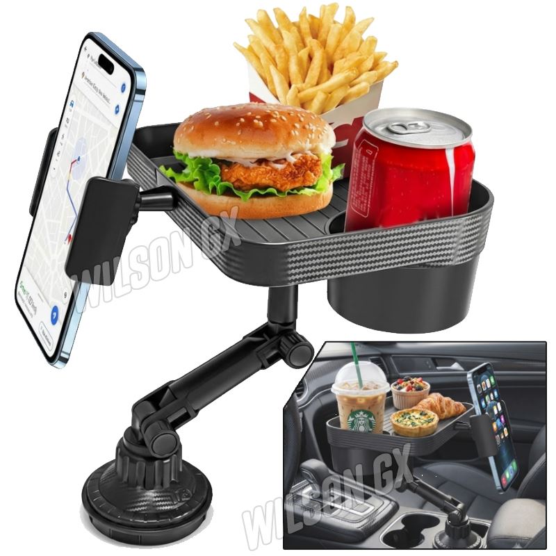Soporte Organizador Bandeja Porta Botellas Vaso Celular Para Auto 3 En 1