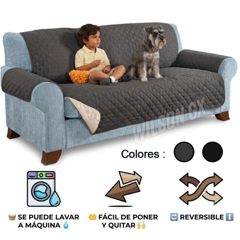 Cobertor Protector Funda de Sofá Mueble Asiento Reversible para Mascotas Niño