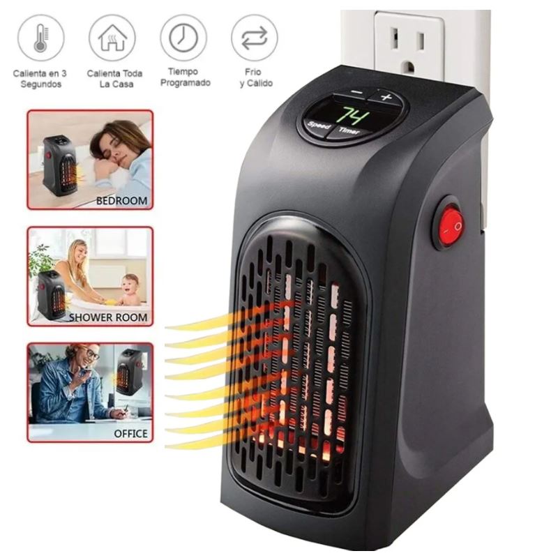 Calefactor Portatil Regulable 400W con Temporizador