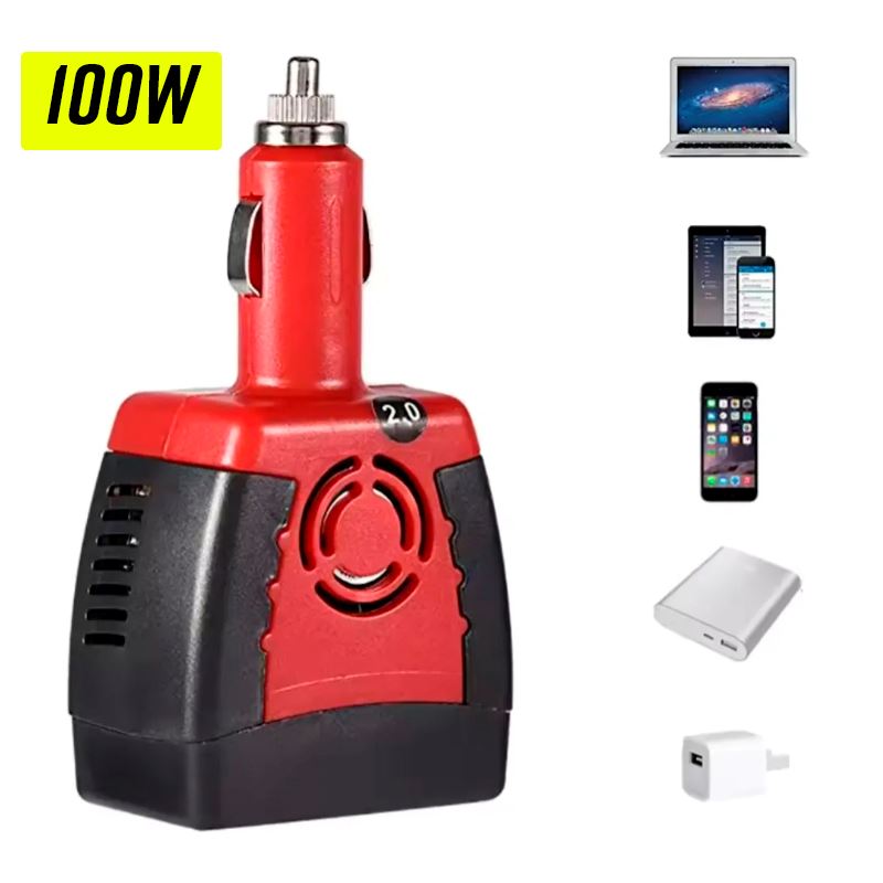 Inversor De Corriente Para Auto De 12v A 220v Usb 100w Power