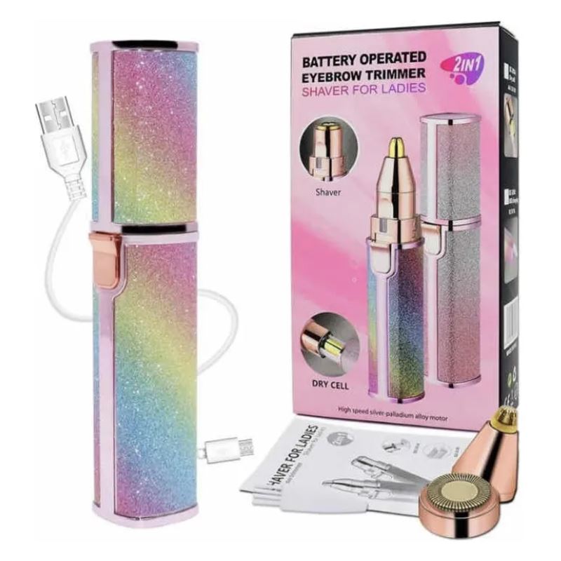 Mini depilador facial y cejas 2 en 1 recargable afeitador portatil indoloro