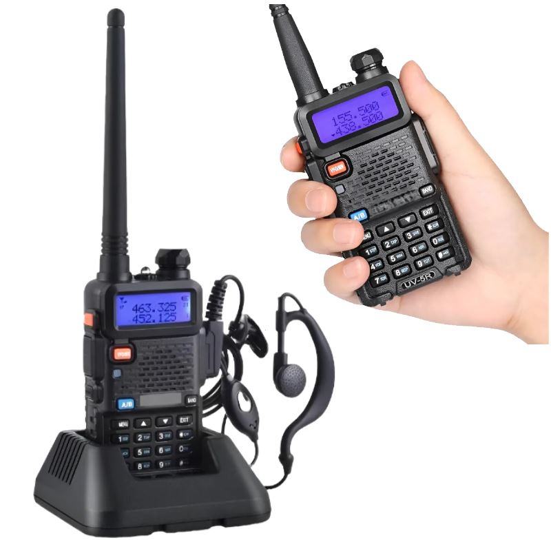 Walkie Talkie con Pantalla Radio FM 2 VIAS ST-UV5R 128 Canales alcance 1-7 KM