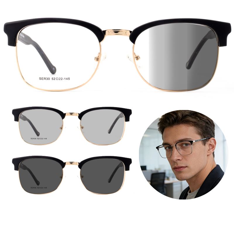 Lentes de Sol Fotocromáticos Dorado Unisex Calidad Metálico Premium