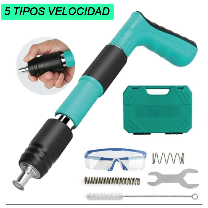 Pistola de Clavos de Acero con Accesorios Remachadora Fulminante