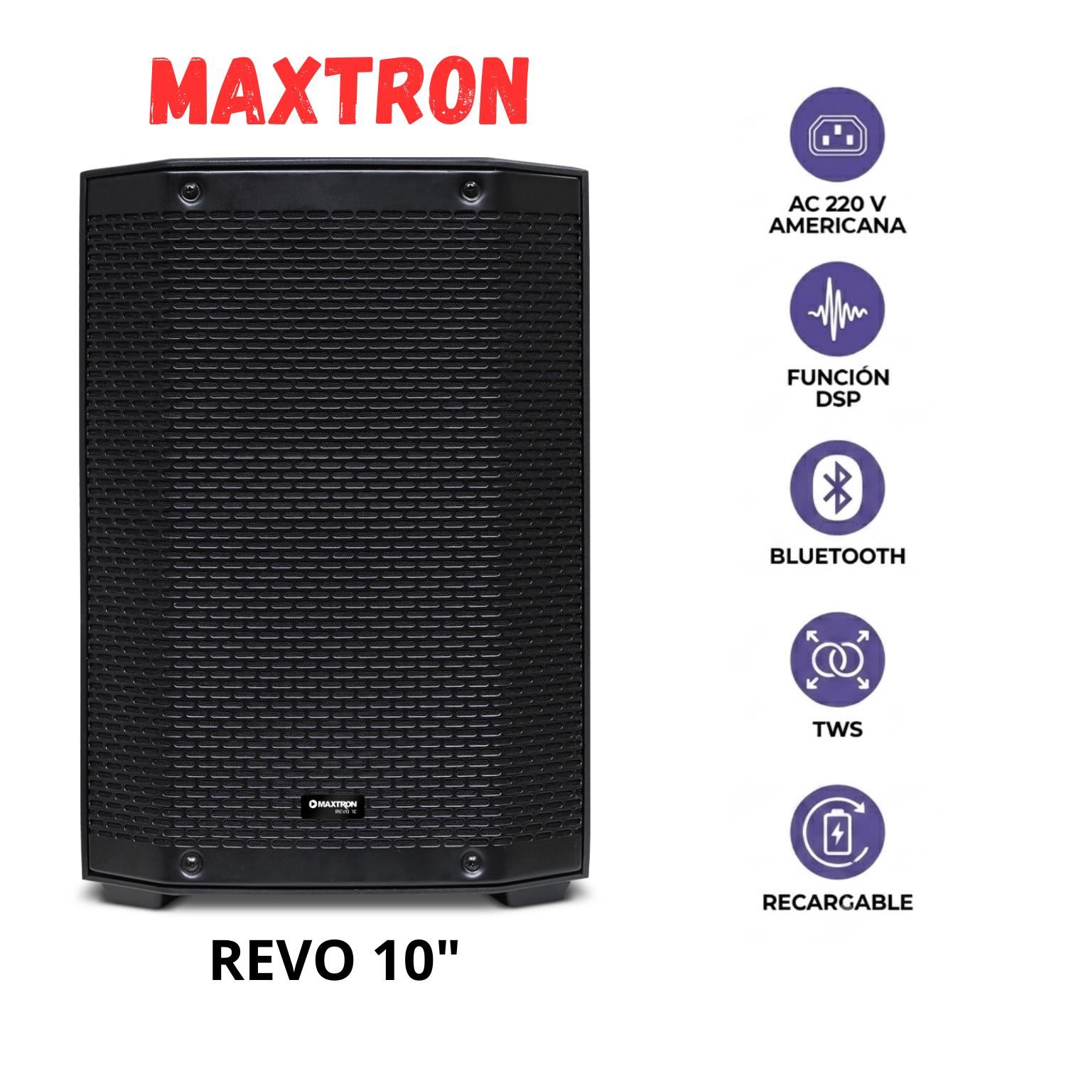 Parlante Portatil Maxtron REVO MXT 8110 Boufer 10” USB BT TWS Con DSP Profesional