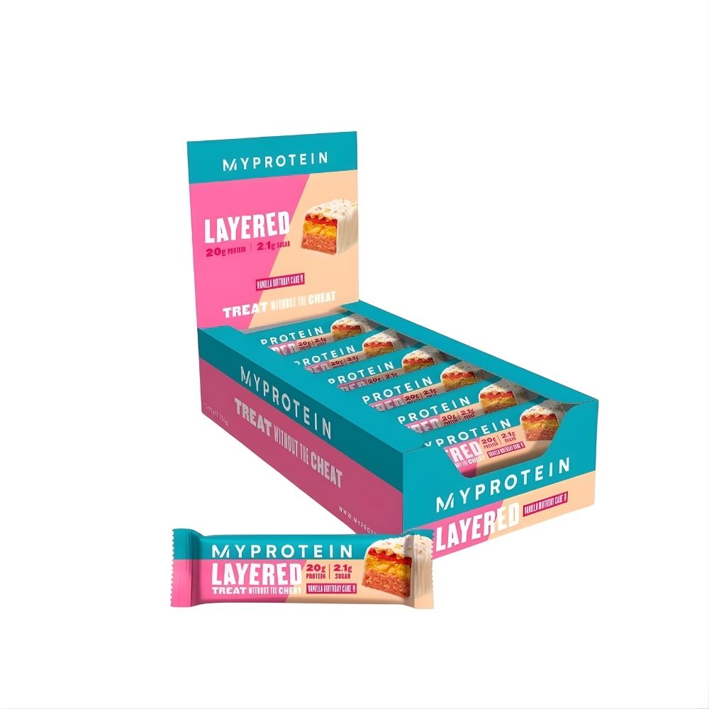 Lanyered Protein Bar Caja 12 Unidades Tarta De Cumpleaños