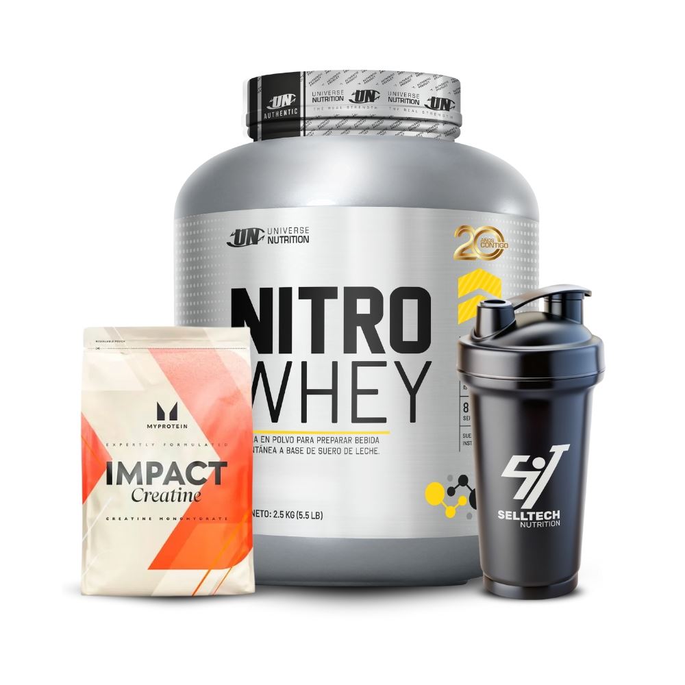 Pack Nitro Whey 5.5LB Chocolate + Creatina Myprotein 250gr