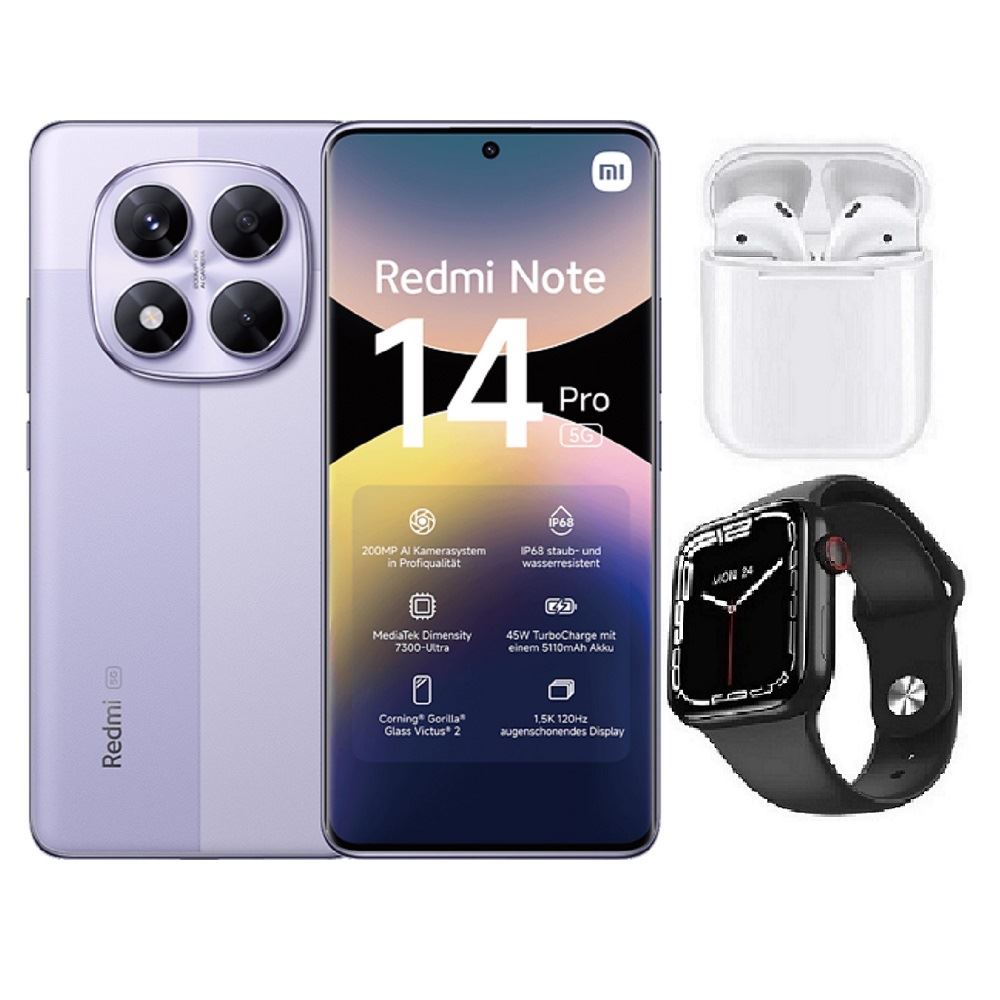 Xiaomi Redmi Note 14 Pro 5G 256GB Purpura + Audifonos + Smartwatch