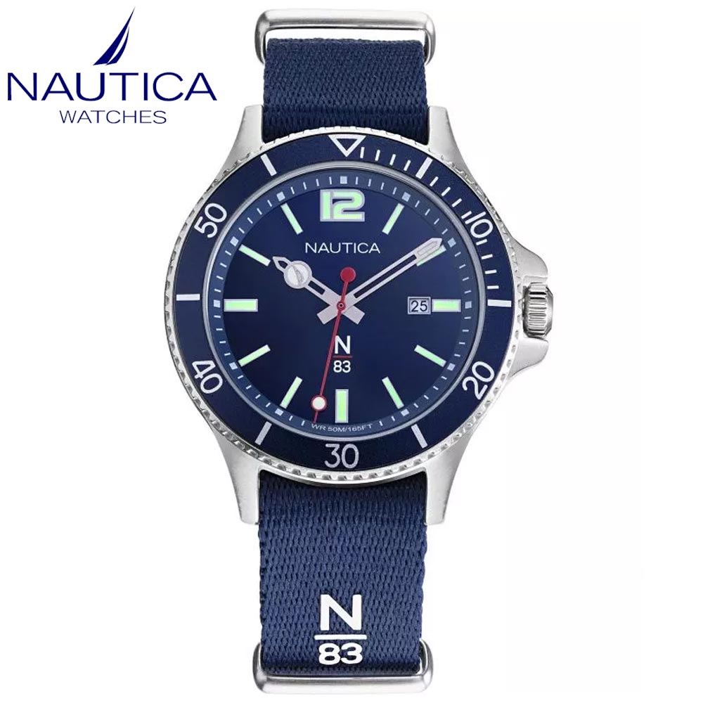 Reloj Nautica N83 Accra Beach NAPABS904 Fecha Correa de Nylon Azul