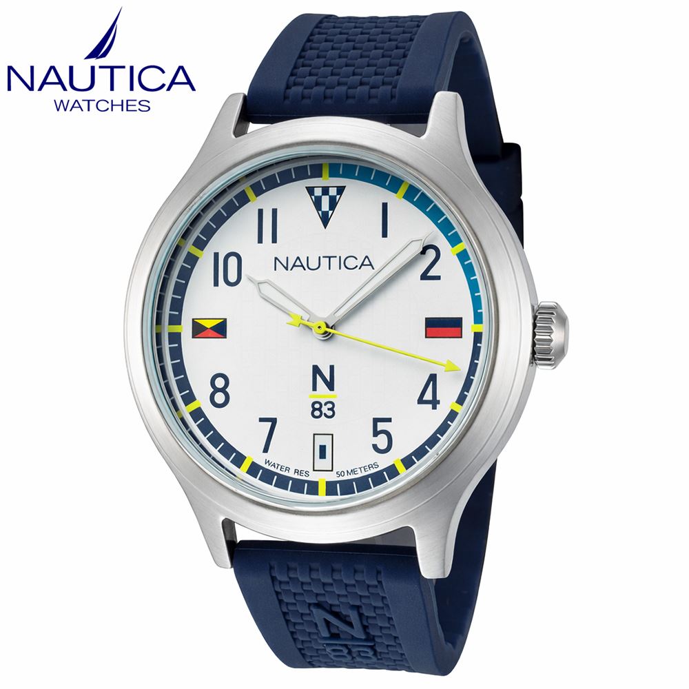 Reloj Nautica N83 Crissy Field NAPCFS903 Correa de Silicona Azul Dial Blanco