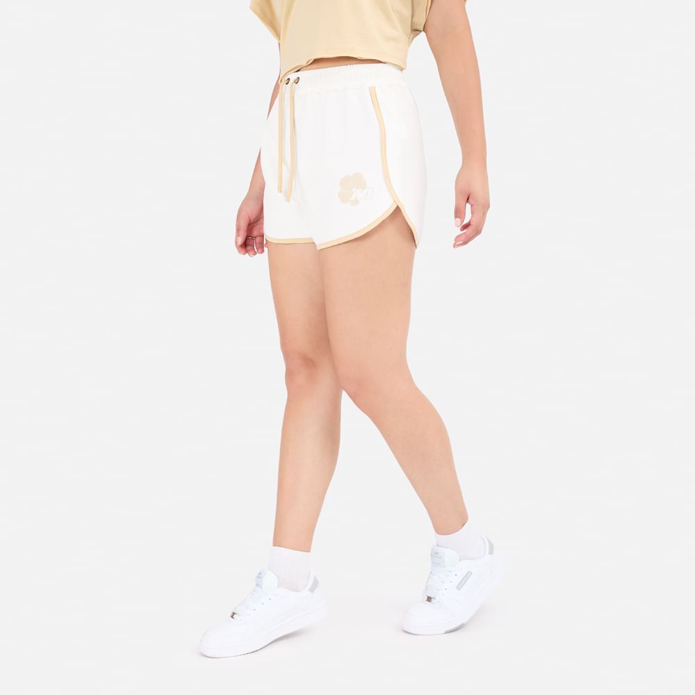 Short New Athletic Ruby Blanco Con Beige Mujer